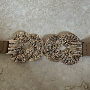 BCBG Stretchable Gold Belt